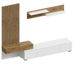 TEMPO KONDELA Ansamblu living, alb/stejar Artisan, REBEKA NEW