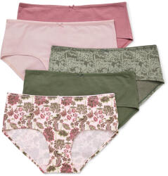 Tchibo - 5 női magas derekú alsó, mintás/khaki/rózsaszín