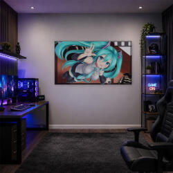  Hatsune Miku győzelmi jellel vászonkép (bety_6633)