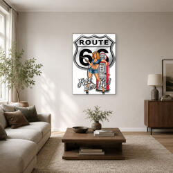 Route 66 pin-up lány retro vászonkép (bety_3497)