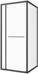 Sanotechnik SANOSLIM sarokkabin toló-forgó ajtóval, 80 cm, matt fekete (SLD80B)