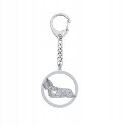 Mejk Jewellery Ezüst kulcstartó kutyával Skye terrier 925 Ékszer Gravírozás Ingyenes (Skye Terrier)