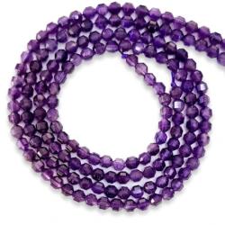  Margele Ametist 4x4 mm Rotund Fatetat pentru Bratari si Coliere Handmade