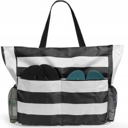  Családi Hálós Strandtáska 42x37x15 cm strandtáska nylon fekete (R4) (TORBA PLAŻOWA RODZINNA SIATKOWA 42x37x15 cm)