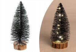 DEcodomi Mini karácsonyfa Led világítással, 25 cm, fekete (OZB06784)