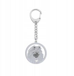 Mejk Jewellery Ezüst kulcstartó kutyával Farkas spicc 925 Ékszer Ajándék Gravírozás (BRELOCZEK DO KLUCZY SZPIC WILCZY)