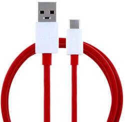 OnePlus Cablu de Incarcare USB la Type-C, 4A - OnePlus (D301) - White / Red (Bulk Packing) (KF2313370) - pcone