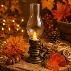 Golddeko LED-es mécses, olajlámpás bronz 18, 5 cm elemes (GD2303246)