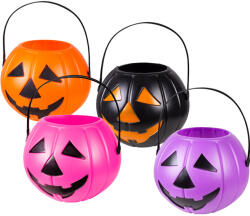  Halloween tök vödör 4 féle színben(14 x 16 cm) (74554)