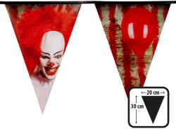  Halloween zászlófüzér horror bohóc (30 x 20 cm, 6 m) (72350)