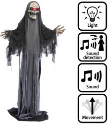  Álló halloweeni dekoráció - magasságát változtató kaszás ( 180cm- 215 cm) (73121)