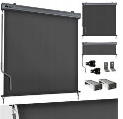  Erkély Napellenző 140x250 CM Szürke Kültéri Tetőtéri Ablakra Terasz (TVSRMKS-001)