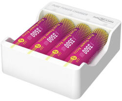 ANSMANN Lítium Töltő Szett, ceruza, 4× AA akku + töltőmodul, 3250 mAh
