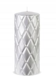 Art-Pol Ezüst henger gyertya, 14 cm magas, Firenze (5902663312337)