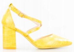 Seastar Sárga Retro Kígyóbőr Mintás, Hegyes Orrú Szandál Seastar 40 (WOL-GG-92-YELLOW)