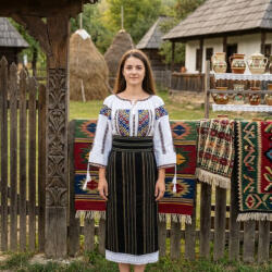 Ie traditionala Costum popular format din catrinta , brau si ie - Roberta 2