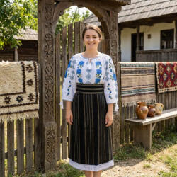 Ie traditionala Costum popular format din catrinta , brau si ie - Elisabeta