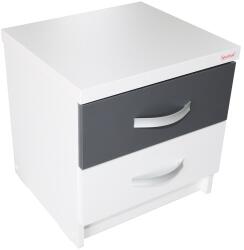 Spectral Mobila Noptiera Milano alb cu gri