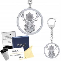 Mejk Jewellery Ezüst kulcstartó Szent Hubertus szarvas 925 Ajándék Gravírozás Ingyenes (JELEŃ ŚW. HUBERTA)