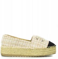 Seastar Bézs Kockás Női Espadrilles Felső 38-AS (JH213)