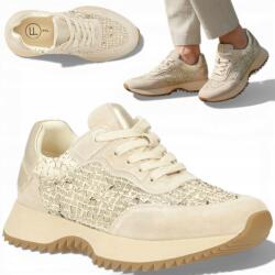 Filippo Női Bőr Sneaker 36 Filippo Kényelmes Félcipők Bézs Áttört Tavasz (Filippo DP7707/26 BE)