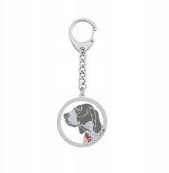 Mejk Jewellery Ezüst kulcstartó Braque d’Auvergne 925 Ékszer Ajándék Gravírozás Ingyenes (BRELOK Z BRAQUE D'AUVERGNE)