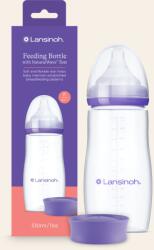 Lansinoh Cumisüveg gyors folyású etetőcumival + fedéllel, 330 ml