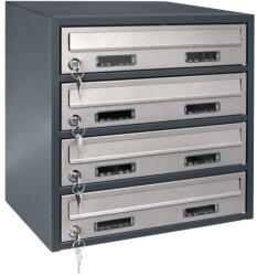 KĽUČKA M39N R /4 Cutie poștală plată RAL7016 + inox antracit+oțel inoxidabil (3148K23690)