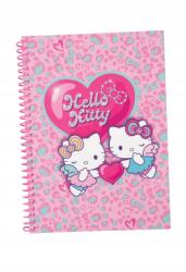 COOLPACK Kerekbrulion B5 100K. Rács Műanyag Spirál Hello Kitty Pink Minta 1 (13211PTR)