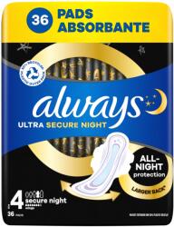 Always Ultra Secure Night Always egészségügyi betét szárnyakkal, hosszú, 36 db (5900498037852)