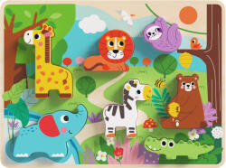 Tooky Toy 3D Дървен пъзел Tooky Toy - Диви животни, 8 части (109486)