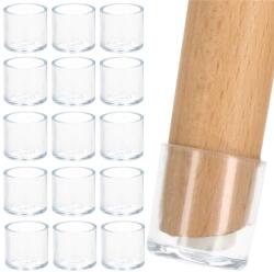 Brius Set 16 protectii pentru picioare de mobilier, silicon PVC, O18 mm, transparent (HA-7246)