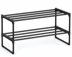 Brius Raft pentru pantofi cu 2 niveluri, capacitate 6-9 perechi, 68x30x34 cm, negru (EZ-LSA202BH02) Pantofar