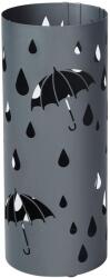 Brius Suport metalic pentru umbrele, cu carlige si tava de picurare, 20x20x49 cm, gri antracit mat (EZ-LUC23AG) Pantofar