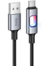 hoco. Cablu Incarcare Si Transfer Date Hoco U144 USB-A la USB-C, Fast Charge 3A, 1.2m, LED Hollow, Negru (Vtk-Acc-11261)