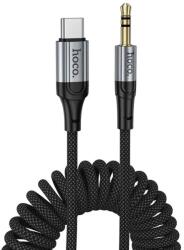 hoco. Cablu Audio AUX Hi-Fi Hoco UPA33B, USB-C la Jack 3.5mm, Brodat, Spiralat, 1.5m, Negru (Vtk-Acc-11268)