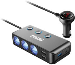 AMiO Incarcator auto bricheta cu voltmetru AMIO-03781 (AX_03781)