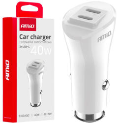 AMiO Incarcator auto 2x USB-C 40W AMIO-03884 (AX_03884)