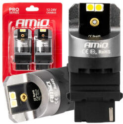 AMiO Becuri LED CANBUS seria PRO P27W 4x3030 SMD Alb 12V 24V AMIO-03587 (AX_03587)