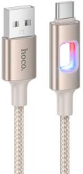 hoco. Cablu Incarcare Si Transfer Date Hoco U144 USB-A la USB-C, Fast Charge 3A, 1.2m, LED Hollow, Auriu (Vtk-Acc-11260)