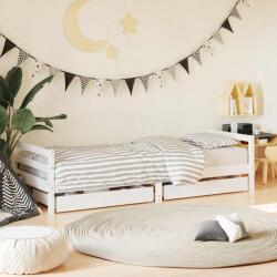 vidaXL Cadru pat copii cu sertare, alb, 80x200 cm, lemn masiv de pin (834436)