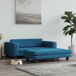 vidaXL Pat pentru câini cu extensie, albastru, 100x50x30 cm, catifea (172019)