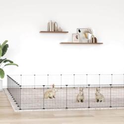 vidaXL Cușcă animale de companie cu ușă 44 panouri negru 35x35 cm oțel (3114022)