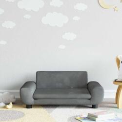 vida XL Canapea pentru copii, gri închis, 70x45x33 cm, catifea