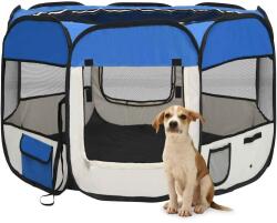 vidaXL Țarc joacă pliabil câini cu sac transport albastru 90x90x58 cm (171013)