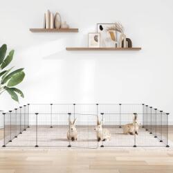 vidaXL Cușcă animale de companie cu ușă 20 panouri negru 35x35 cm oțel (3114025)