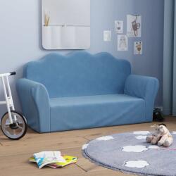 vida XL Canapea pentru copii cu 2 locuri, albastru, pluș moale - kidspaws - 223,84 RON