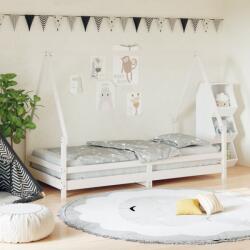 vidaXL Cadru de pat pentru copii, alb, 90x190 cm, lemn masiv de pin (834493)