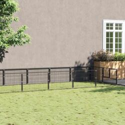 vidaXL Padoc pentru câini, negru, 12 m2, oțel (3082113)