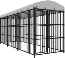 vidaXL Padoc pentru câini de exterior, cu acoperiș, 450 x 150 x 210 cm (170893)